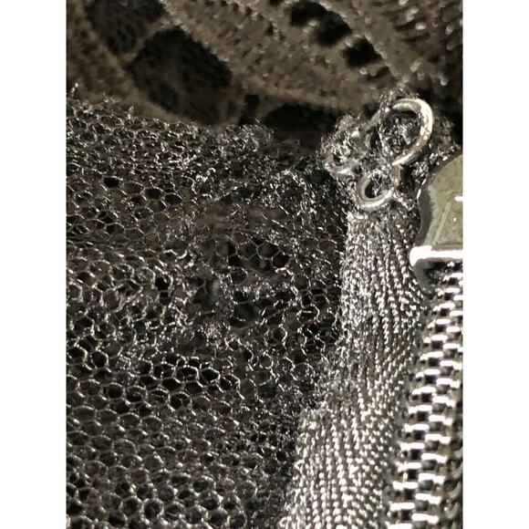 ML Monique Lhuillier Lace Tower Dress Sheer Back Lace Overlay Maxi Black Size 6 - Picture 8 of 11